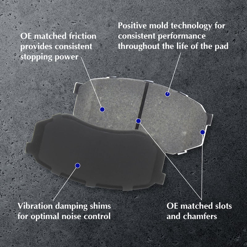 Centric Parts Centric 102.12730 C-Tek Ceramic Automotive Front Brake Pads for Select Chrysler, Dodge, Jeep, Ram, Model Years - Image 2